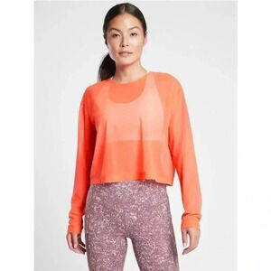 Athleta circuit mesh orange top‎ XS